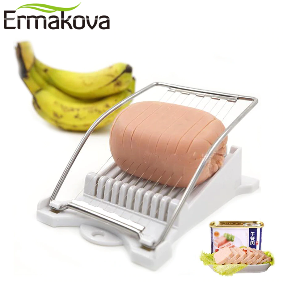 ERMAKOVA Ham Spam Luncheon Meat Slicer Stainless Steel Egg Slicer Banana Pitaya Kiwifruit Cutting Machine Vegetable Fruit Slicer