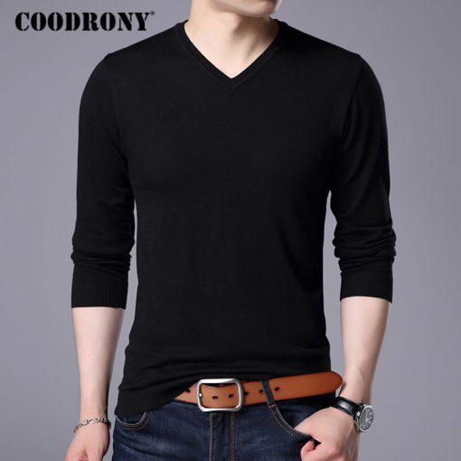COODRONY Cashmere Sweater Men Brand Clothing 2017 Autumn Winter Thick Warm Wool Sweaters Solid Color V-Neck Pullover Shirts 7153 1