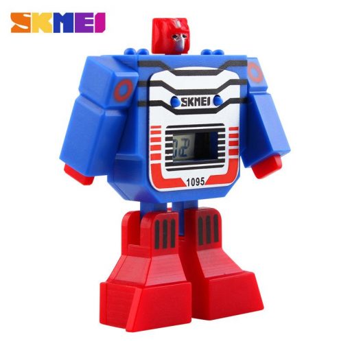 SKMEI Kids LED Digital Children Watch Cartoon Sports Watches Relogio Robot Transformation Toys Boys Wristwatches 1095 1