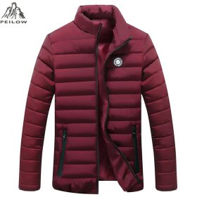 PEILOW Winter Jacket Men 2018 new Fashion Stand Collar Male Parka Jacket Mens Solid color Jackets and Coats Man Winter Parkas 2