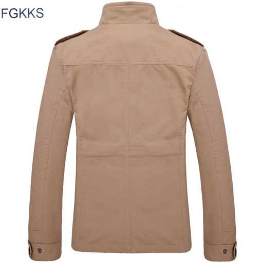 FGKKS 2018 Brand Men Jacket Coats Fashion Trench Coat New Autumn Casual Silm Fit Overcoat Black Bomber Jacket Male 2