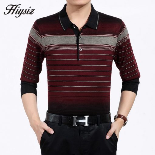 High Quality Autumn Cashmere Wool Sweaters Men Famous Brand Clothing Business Casual Striped Pullover Men Plus Size Shirts 66128 3