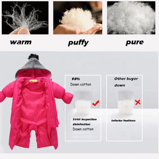 HH Baby Winter Clothes Girl Romper Warm jumpsuit baby overalls Long Sleeve Hooded Outerwear Snowsuit baby boy winter overalls 2