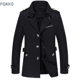 FGKKS 2018 New Winter Jacket Men Brand Bomber Jacket Male Fashion Jacket Coat Casual Blue Jackets Mens Coats 2