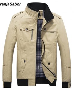 NaranjaSabor Mens Brand Clothing 2018 Spring Autumn Men's Casual Jackets Army Green Men Coats Male Windbreaker Coat Outwear 5XL 1