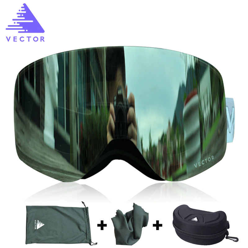 Brand Ski Goggles With Case Double Lens UV400 Anti-fog Skiing Eyewear Snow Glasses Skiing Men Women Snowboard Goggles 1