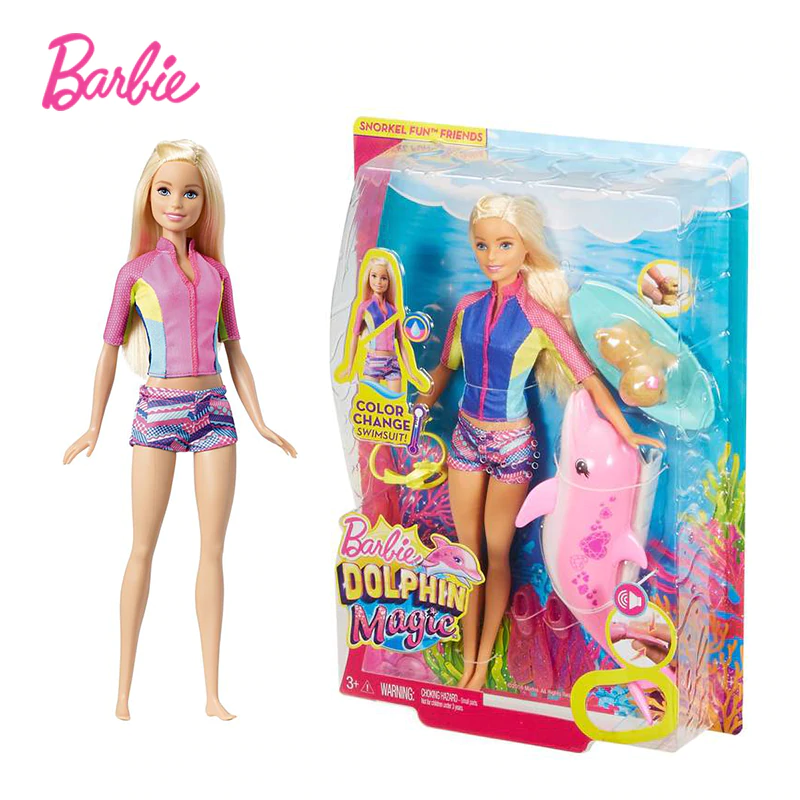 Original Barbie Dolls Dolphin Magic Adventure Doll With Clothin Babies Boneca Brinquedos Toys For Children Birthday Gift