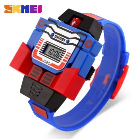 SKMEI Kids LED Digital Children Watch Cartoon Sports Watches Relogio Robot Transformation Toys Boys Wristwatches 1095 2