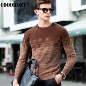 COODRONY 100% Merino Wool Sweater Men Winter Christmas Thick Warm Cashmere Sweaters Fashion Gradient Print O-Neck Pullover Homme 3