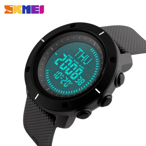 SKMEI Men Fashion Sports Watches Compass Watch 3 Alarm Repeater Chronograph Back Light 50M Waterproof Digital Wristwatches 1216 2