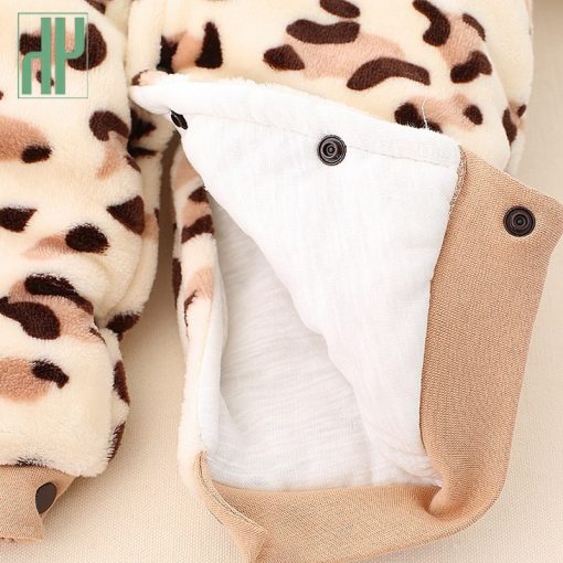 3 6 9 12 months baby clothes cute winter warm longsleeve coral fleece infant Leopard cow animals clothes baby boy girl rompers  4