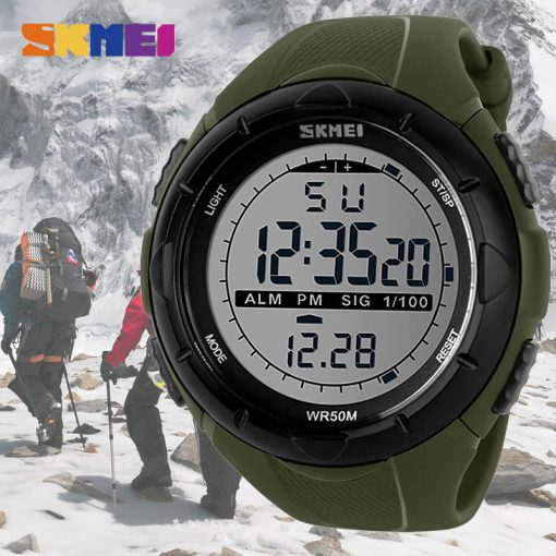 SKMEI Men Climbing Fashion Sports Digital Wristwatches Big Dial Military Watches Alarm Shock Resistant Waterproof Watch 1025 2