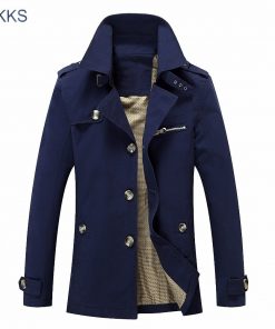 FGKKS 2018 Brand Men Jacket Coat Fashion Solid Color Male Jackets Veste Homme Casual Slim Fit Overcoat Jacket Trench Coats 1
