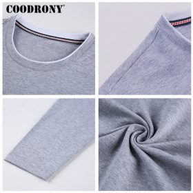 COODRONY T Shirt Men 2018 Autumn Casual All-match Long Sleeve O-Neck T-Shirt Men Brand Clothing Soft Cotton Tee Shirts Tops 8617 5