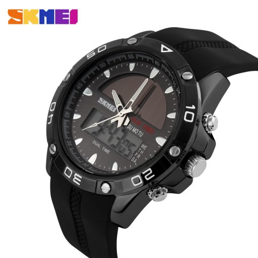 SKMEI Men Solar Dual Watches Fashion Digital Sport Watch Chronograph Alarm Waterproof Quartz Wristwatches Relogio Masculino 1064 3