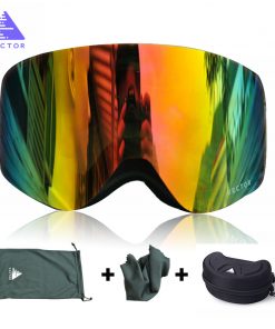 Brand Ski Goggles With Case Double Lens UV400 Anti-fog Skiing Eyewear Snow Glasses Skiing Men Women Snowboard Goggles