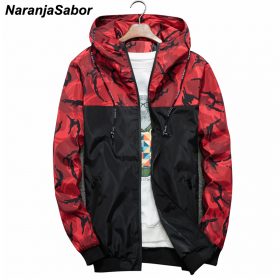 NaranjaSabor Spring Autumn Men's Jackets Camouflage Military Hooded Coats Casual Zipper Male Windbreaker Men Brand Clothing N434 1