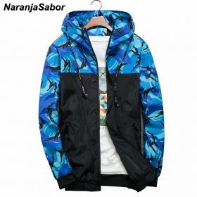NaranjaSabor Spring Autumn Men's Jackets Camouflage Military Hooded Coats Casual Zipper Male Windbreaker Men Brand Clothing N434 3