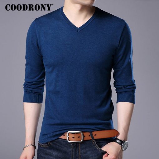 COODRONY Cashmere Sweater Men Brand Clothing 2017 Autumn Winter Thick Warm Wool Sweaters Solid Color V-Neck Pullover Shirts 7153 3