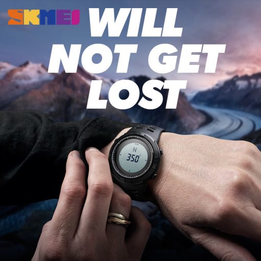 SKMEI Compass Men Sports Watches World Time Summer Time Watch Countdown Chrono Waterproof Digital Wristwatches Relogio Masculino 2