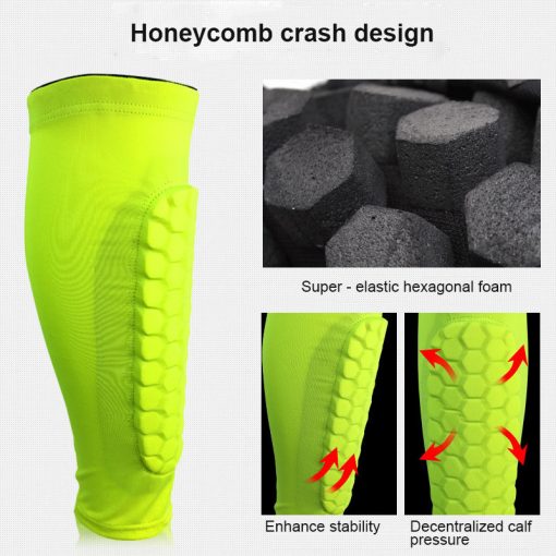 1PCS Football Shin Guards Protector Soccer Honeycomb Anti-crash Leg Calf Compression Sleeves Cycling Running shinguards 3