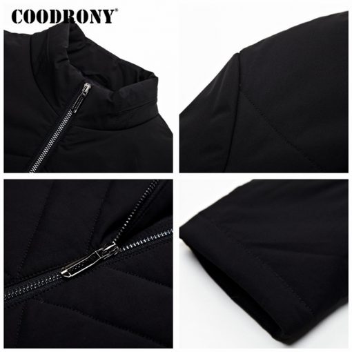 COODRONY Winter Jacket Men Thick Warm Cotton Overcoat Slim Parka Men Clothes 2018 New Business Casual Stand Collar Coat Men 8840 4