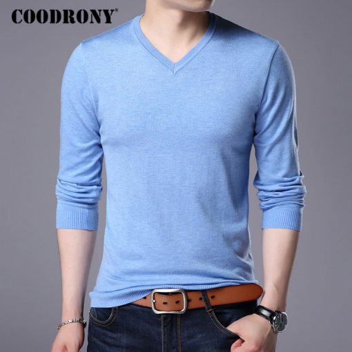 COODRONY Cashmere Sweater Men Brand Clothing 2017 Autumn Winter Thick Warm Wool Sweaters Solid Color V-Neck Pullover Shirts 7153 4