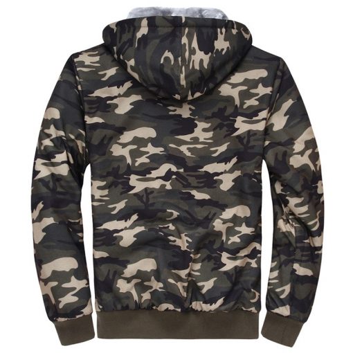 NaranjaSabor 2018 Autumn Winter Men's Jacket Hooded Coat Camouflage Hoodies Army Green Mens Clothing Fleece Male Sweatshirts 4XL 1