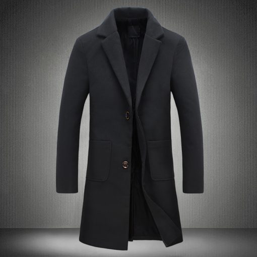 2018 New Autumn Winter Trench Coat Men Turn-Down Collar Slim Fit Overcoat for Man Long Coat Windbreaker 5XL