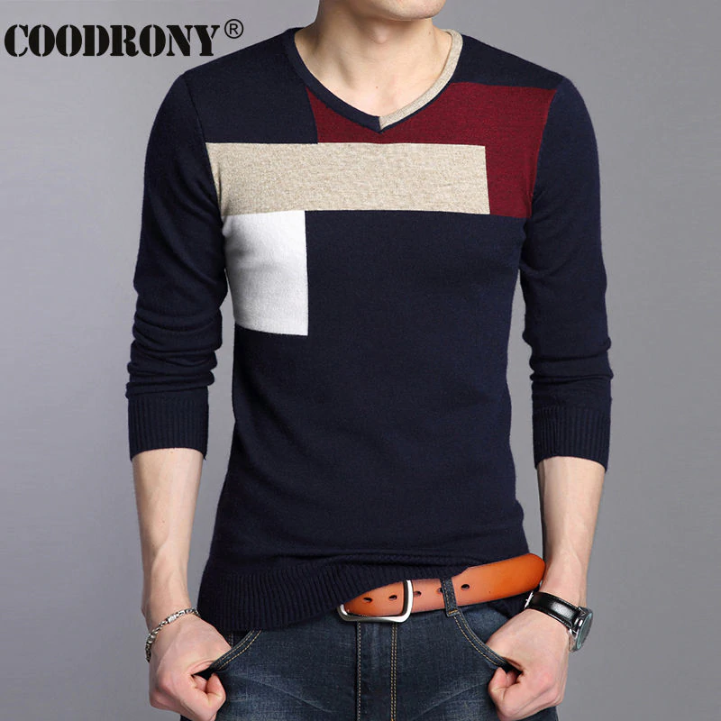 High Quality Autumn Winter Soft Warm Knitted Cashmere Sweater Men Christmas Sweaters Casual V-Neck Pullover Men Pull Homme 66204 2