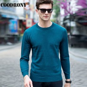 COODRONY Top Quality Knitted Cashmere Sweaters Christmas Merino Wool Sweater Men Classic Casual Pure Color O-Neck Pullover Men 3