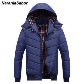 NaranjaSabor Winter Men's Thick Coats Hooded Slim Fit Parkas Casual Warm Mens Jackets Male Fashion Outerwear Men Brand Clothing 1