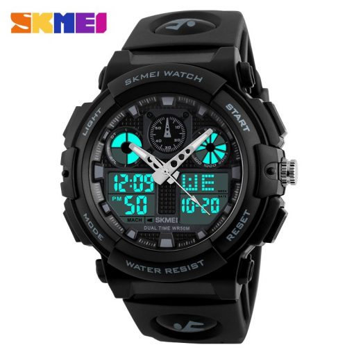 SKMEI Men Sports Watches Digital Double Time Chronograph Watch 50M Watwrproof Week Display Wristwatches Relogio Masculino 1270 1