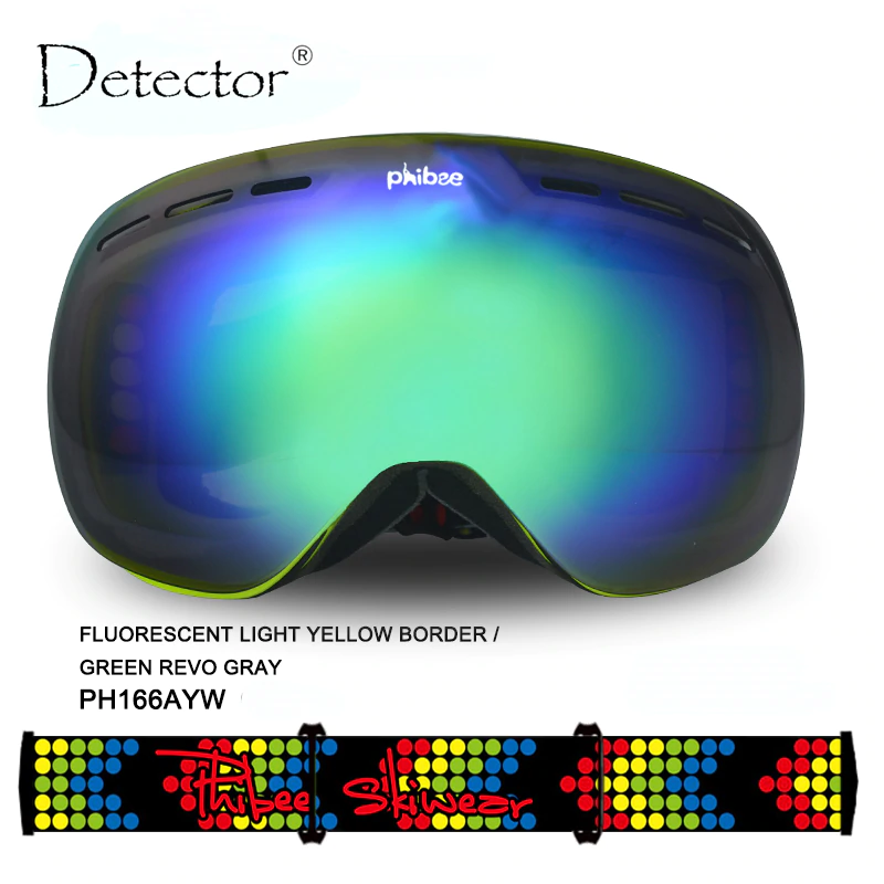 Detector Ski Goggles Men Women Snowboard Goggles Big Ski Mask Snow Glasses Skiing Double UV400 Anti-Fog