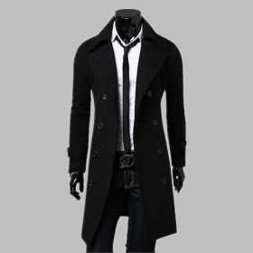 New Fashion Trench Coat Men Long Coat Winter Famous Brand Mens Overcoat Double-Breasted Slim Fit Men Trench Coat Plus Size 4