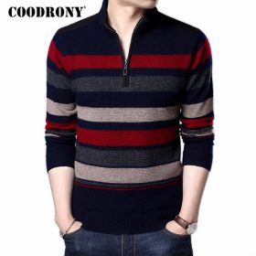 COODRONY Mens Sweaters And Pullovers Pure Merino Wool Sweater Men 2018 Winter Thick Warm Zipper Turtleneck Cashmere Pullover Men