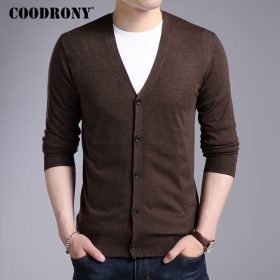 COODRONY Cardigan Men 2018 Autumn Winter Soft Warm Cashmere Wool Sweater Men Pure Color Classic Casual V-Neck Cardigans Top 7402 2