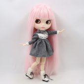 Factory blyth doll bjd joint body white skin new faceplate matte face BL2352 pale pink hair 30cm 5