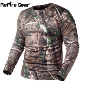 ReFire Gear Spring Long Sleeve Tactical Camouflage T-shirt Men Soldiers Combat Military T Shirt Quick Dry O Neck Camo Army Shirt 3
