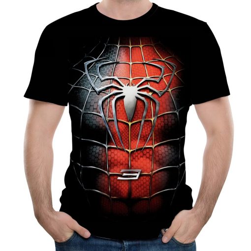 Men Fitness Quick Drying Compression Shirt 3D T-Shirt Leisure Marvel Super Heroes Avengers Cartoon Spiderman Short SleeveT-Shirt 4