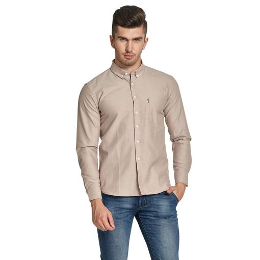 DAVYDAISY New Men Shirt High Quality Long Sleeved Oxford Designer Solid Male Formal Shirts Brand Clothing Casual Shirt Man DS015 3