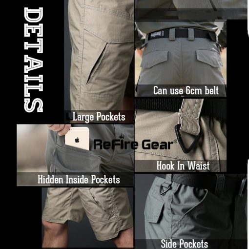 Summer Militar Waterproof Tactical Cargo Shorts Men Camouflage Army Military Short Male Pockets Cotton Rip-stop Casual Shorts 5