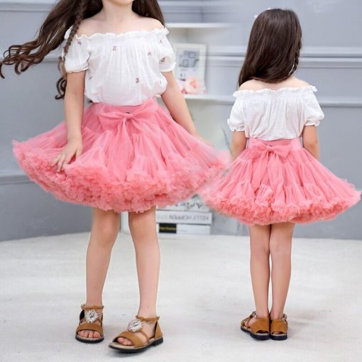 Girls tutu skirt  extra fluffy pettiskirt princess soft tulle  kids girl party dance skirts 1-10 Years baby 5