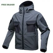 FREE SOLDIER Outdoor sports tactical waterproof soft shell  jacket male military fans warm autumn and winter hiking or climbing