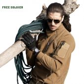 FREE SOLDIER Outdoor Sports Tactical Fleece Fabric Men's Coat For Male For Camping Hiking Outerwear Winter Clothing