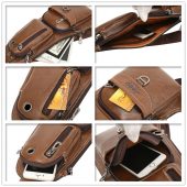 JEEP BULUO Men Messenger Bags New Hot Crossbody Shoulder Bag Famous Brand Man's Leather Sling Chest Bag Fashion Casual 6196 5