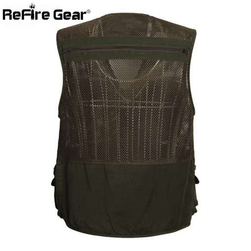 Summer Tactical Breathable Multi Pockets Casual Vest Men Cotton Sleeveless Waistcoat Quick Drying Mesh Vest Male L-4XL 3