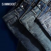SIMWOOD 2019 New Jeans Men Classical Jean High Quality Straight Leg Male Casual Pants Plus Size Cotton Denim Trousers  180348