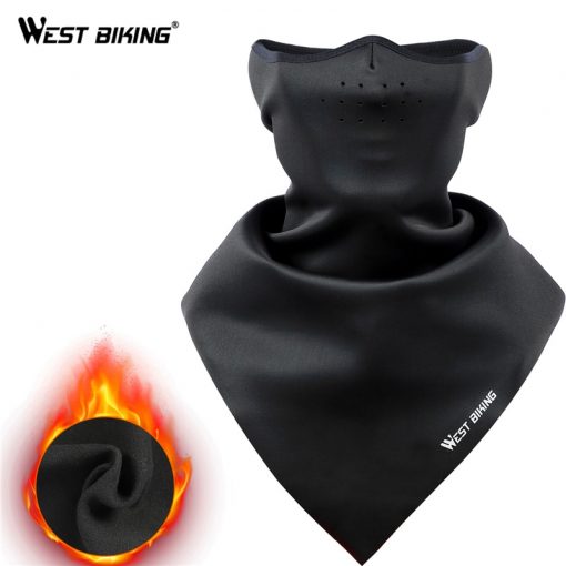 WEST BIKING Bicycle Face Mask Hood Neck Winter Thermal Riding Scarf Breathable Bike Mask Warm Fleece Windproof Ski Cycling Mask