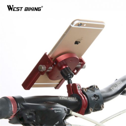 WEST BIKING Universal MTB Bikes Phone Stand Aluminum Bicycle Handlebar GPS Motorcycle Cycling Mount Holder for iPhone Samsung